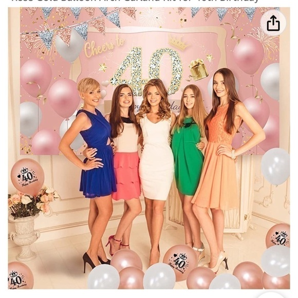 AWESOME pink 40th Birthday Backdrop Banner - Picture 2 of 3